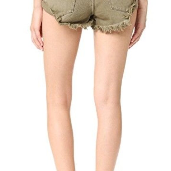 One Teaspoon Khaki Green Cut-Offs Shorts Sz 25 - Picture 4 of 10